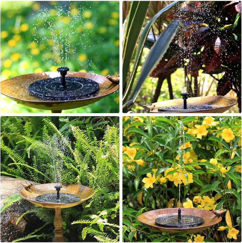 AISITIN Solar Fountain Pump 2.5W Bird Bath Fountain Solar Powered Water Fountain with 8 Nozzle & 4 Fixer, Solar Fountain Pump for Bird Bath, Garden, Pond, Pool - Image 5